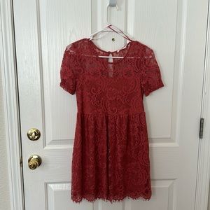 Francescas burgundy lace dress